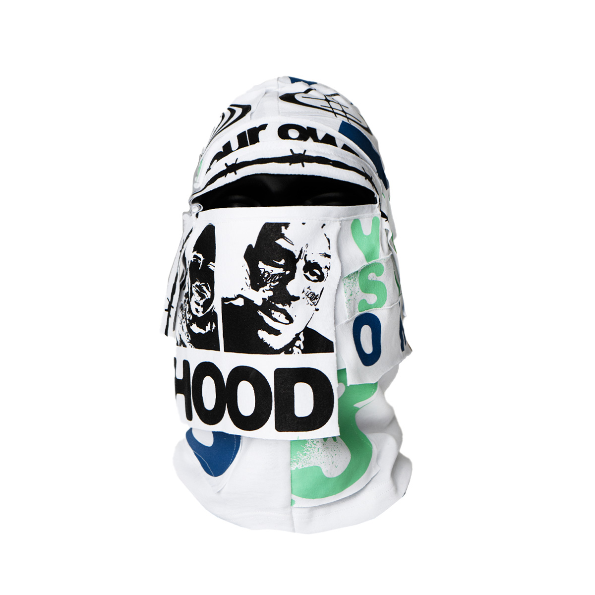 No-Face Recycled Mask - White/Blue